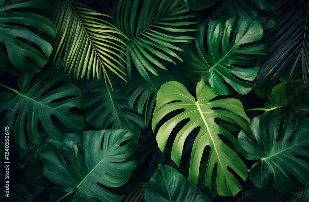 Lush Tropical Leaves Background Design Lush Tropical Leaves Background Design