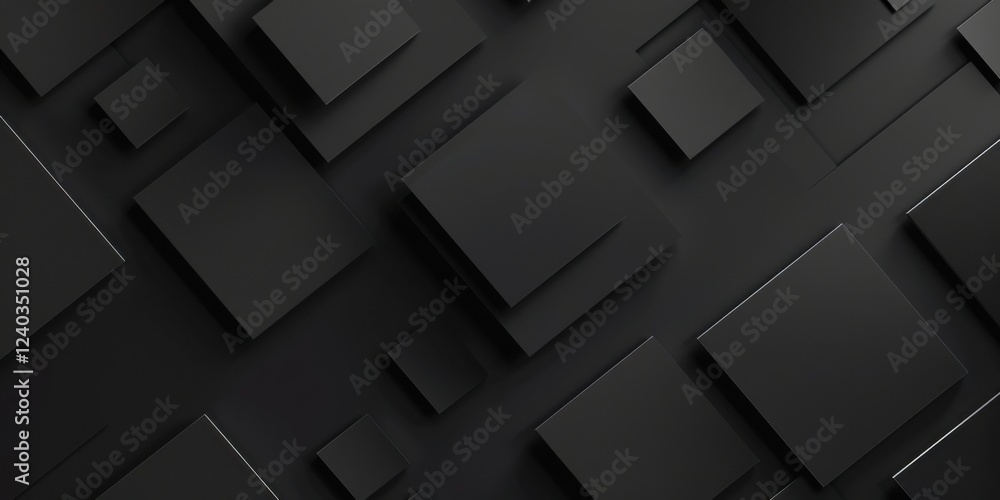 A stark black backdrop with minimalist, floating geometric polygons, Asymmetrical and dynamic composition A stark black backdrop with minimalist, floating geometric polygons, Asymmetrical and dynamic composition