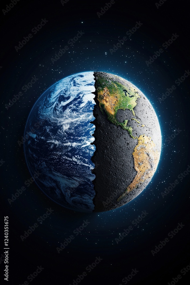 Fototapeta premium A vibrant Earth showcasing balance and unity.