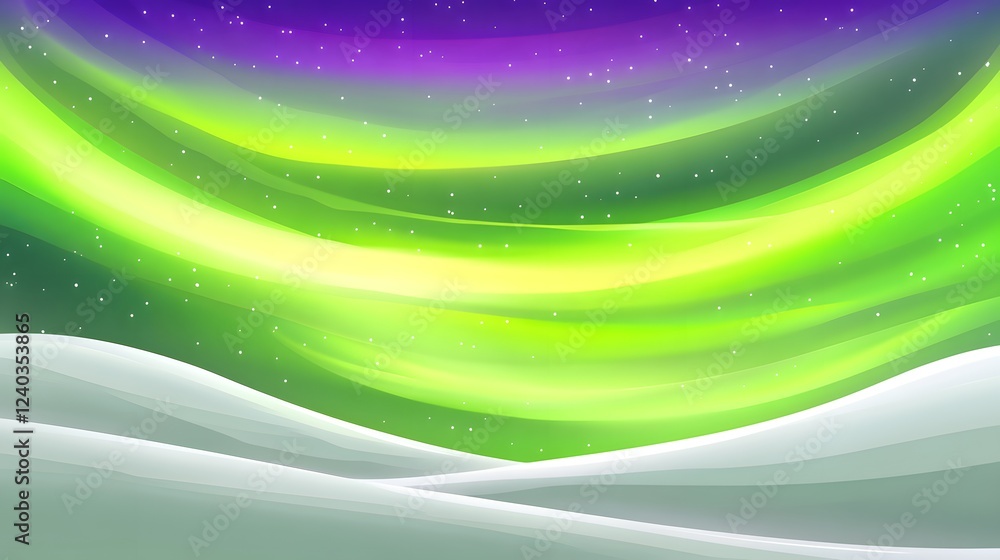 Fototapeta premium Stunning Aurora Borealis over Snowy Landscape