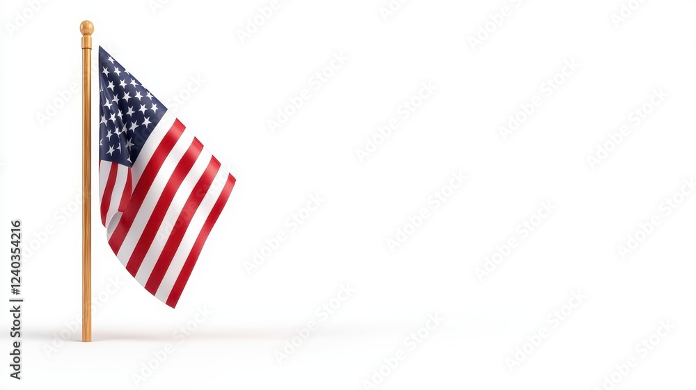 American Flag on White Background American Flag on White Background