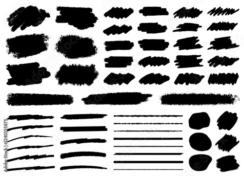ベクター_黒のブラシストローク背景まとめ