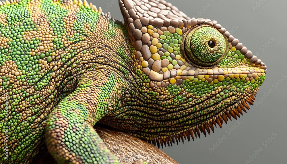 Obraz premium Closeup View of a Chameleons Detailed Skin Texture