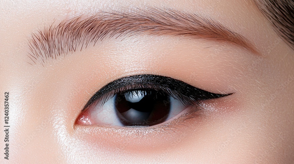 Fototapeta premium Close-up eye makeup, winged liner, beauty shot
