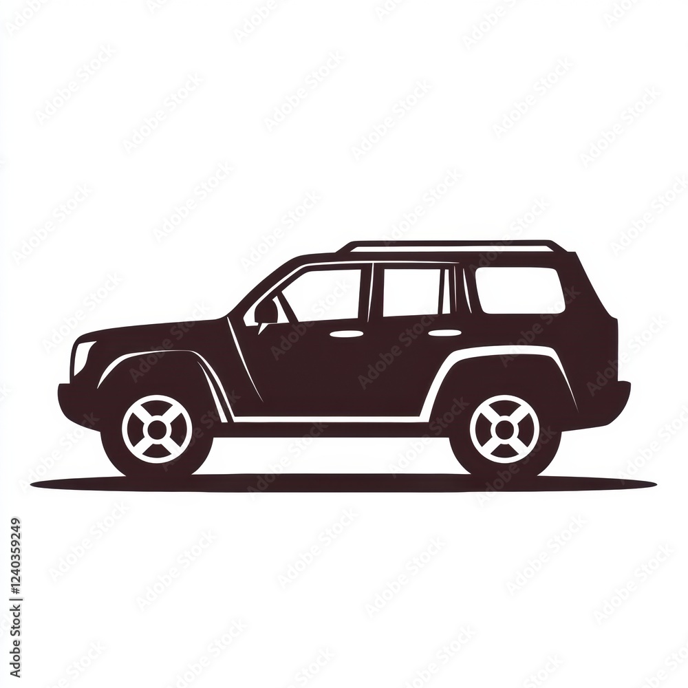 Silhouette design of an auto vehicle with a rugged style suitable for various terrains in a minimalist artistic representation. Generative AI Silhouette design of an auto vehicle with a rugged style suitable for various terrains in a minimalist artistic representation. Generative AI