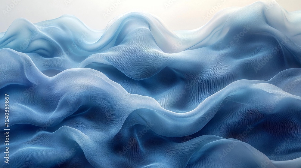 Obraz premium Abstract Flowing Blue Waves. Generative AI