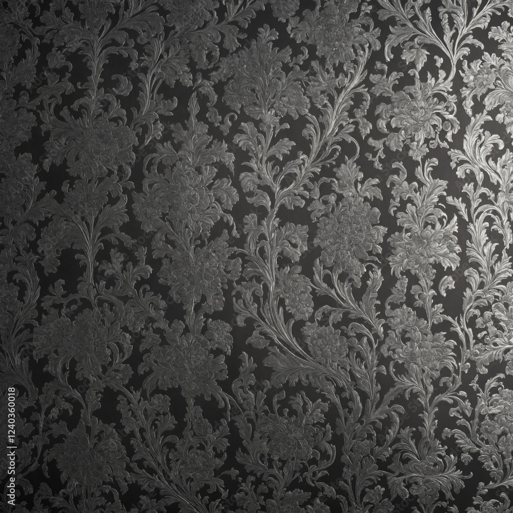 A shimmering silver wallpaper with intricate patterns. A shimmering silver wallpaper with intricate patterns.