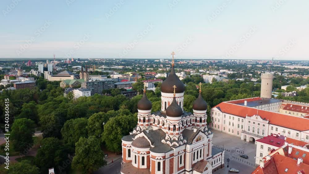 Aerial Views of Tallinn's Iconic Alexander Nevsky Cathedral Aerial Views of Tallinn's Iconic Alexander Nevsky Cathedral