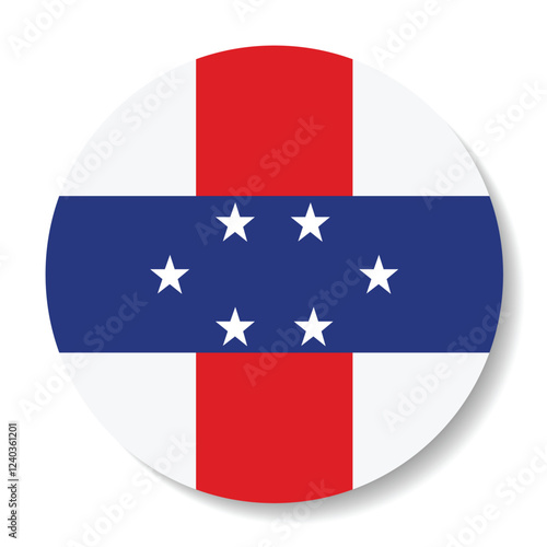 Free Download Flag of the Netherlands Antilles. Button flag icon. Standard color. Circle icon flag. Computer illustration. Digital illustration. Vector illustration. - GFXLoad