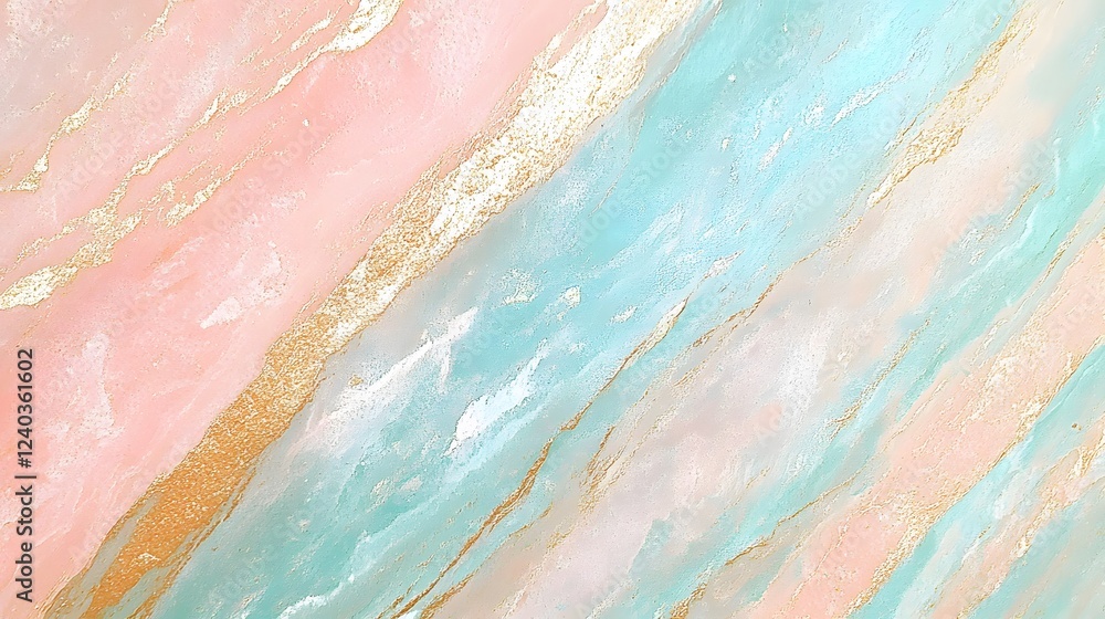 Fototapeta premium Abstract Pink Mint Gold Marble Texture Background