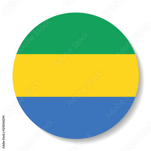Free Download Flag of Gabon. Flag icon. Standard color. Circle icon flag. Computer illustration. Digital illustration. Vector illustration. - GFXLoad