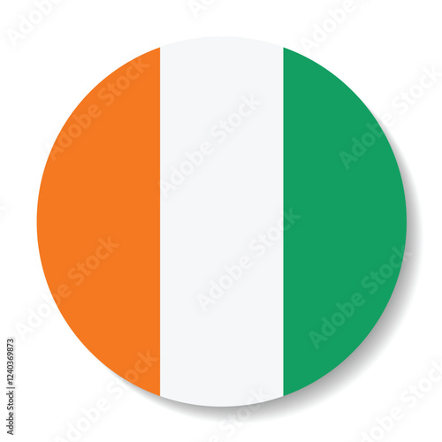 Free Download Flag of Cote d 'Ivoire. Flag icon. Standard color. Circle icon flag. Computer illustration. Digital illustration. Vector illustration. - GFXLoad