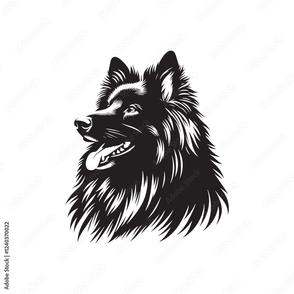 Fototapeta Bohemian Shepherd Silhouette - Dog Vector - Minimal Bohemian Shepherd Illustration.