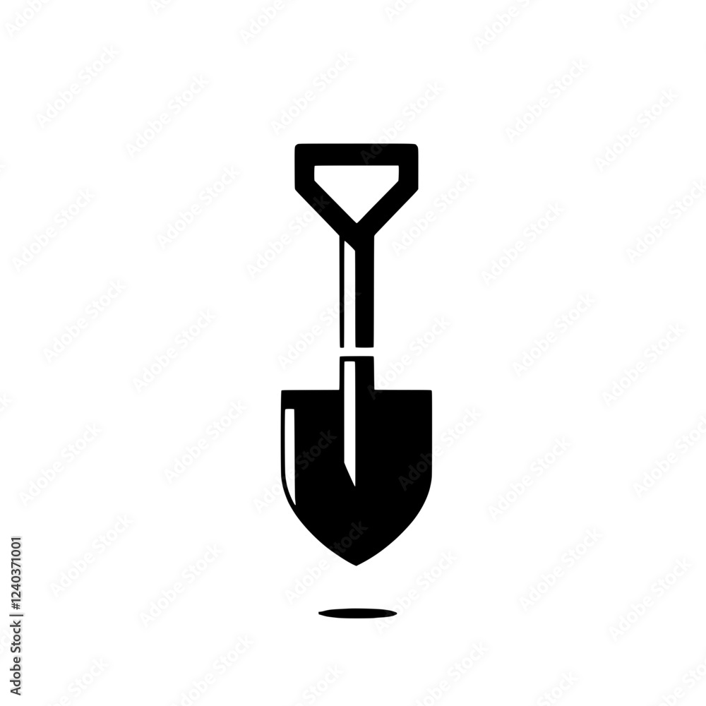 Simple Shovel Icon: A simple yet powerful black and white icon depicting a shovel, symbolizing hard work, construction, and growth. Ideal for presentations, web design, and app development. Simple Shovel Icon: A simple yet powerful black and white icon depicting a shovel, symbolizing hard work, construction, and growth. Ideal for presentations, web design, and app development.