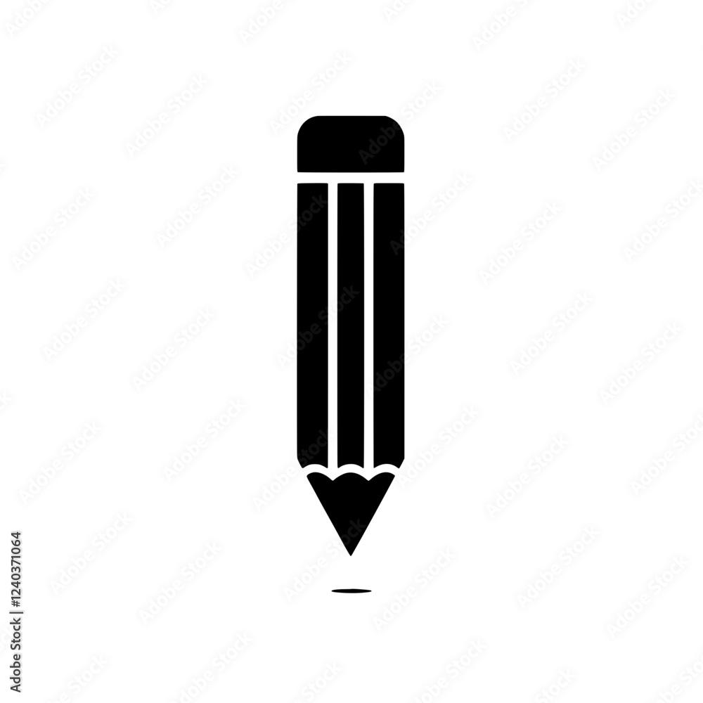 Pencil Icon: A simple, bold black pencil icon, perfect for representing writing, drawing, creativity, and design. The clean, minimalist style is versatile and easily adaptable to various projects. Pencil Icon: A simple, bold black pencil icon, perfect for representing writing, drawing, creativity, and design. The clean, minimalist style is versatile and easily adaptable to various projects.