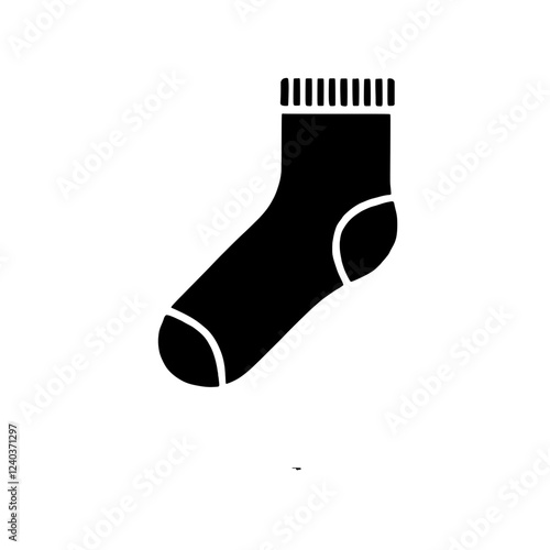 Sock Icon: Simple and stylish icon of a sock, suitable for apparel branding, fashion illustrations, or web design. Perfect for minimalist designs or graphic layouts.