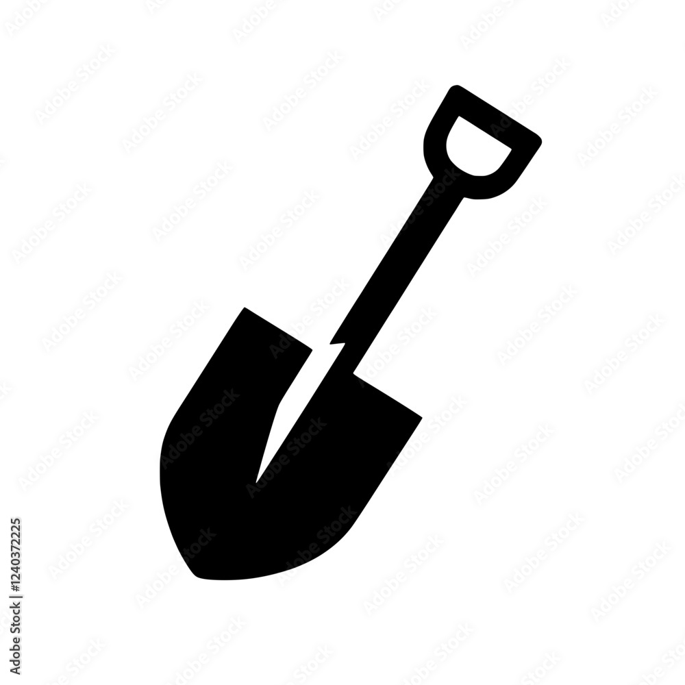 Shovel Icon: A simple yet effective black shovel icon, perfect for construction, gardening, or any project related to digging and earthworks. The minimalist design is clean and versatile. Shovel Icon: A simple yet effective black shovel icon, perfect for construction, gardening, or any project related to digging and earthworks. The minimalist design is clean and versatile.