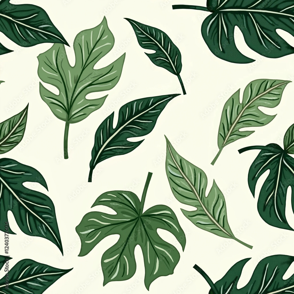 seamless pattern with green leaves seamless pattern with green leaves