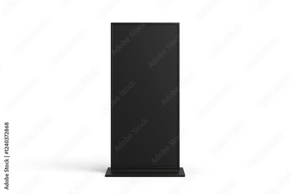 Sleek Black Vertical Billboard Stand Mockup: Modern Minimalist Design, Perfect for Branding and Advertising Campaigns. Isolate on white background, ideal for showcasing your design or message. Clean Sleek Black Vertical Billboard Stand Mockup: Modern Minimalist Design, Perfect for Branding and Advertising Campaigns. Isolate on white background, ideal for showcasing your design or message. Clean