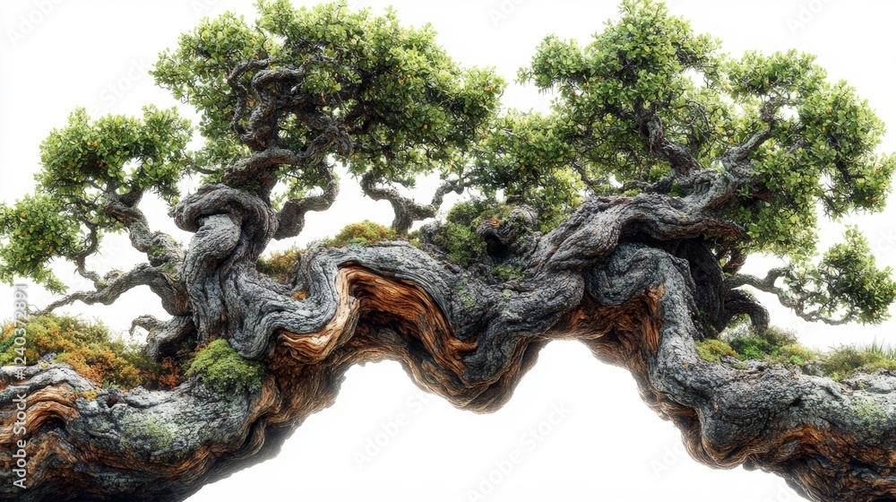 Twisting Trees with Lush Greenery. Generative AI Twisting Trees with Lush Greenery. Generative AI