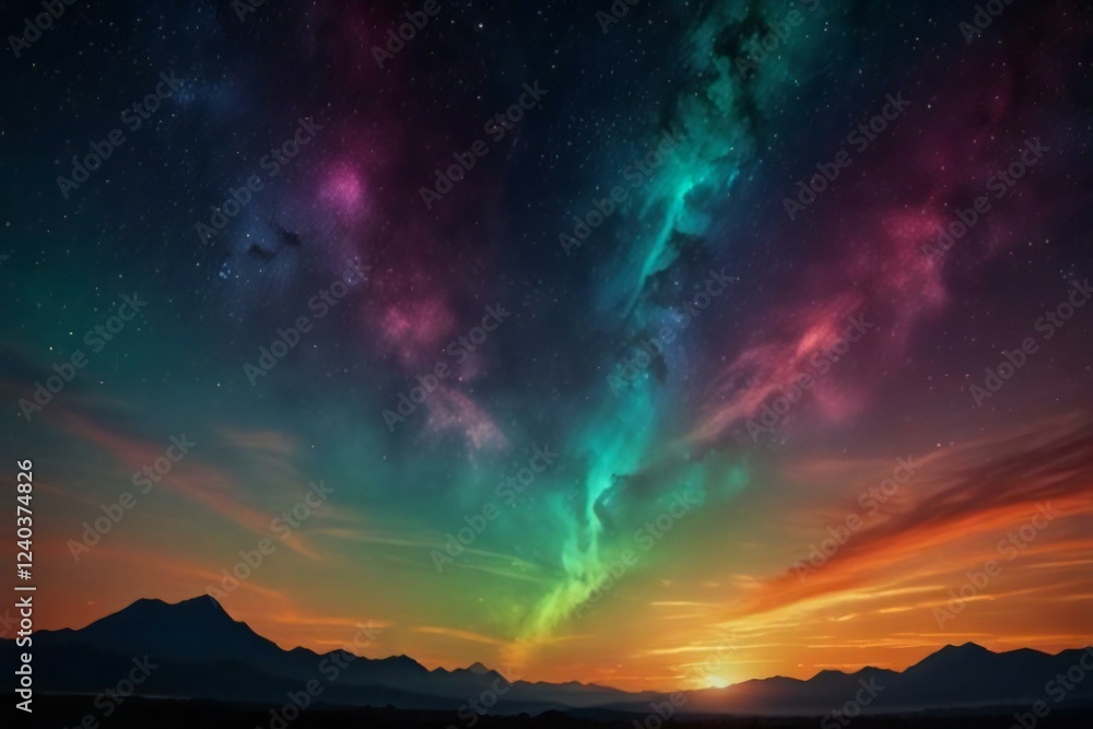 Fototapeta premium sunset over the mountains