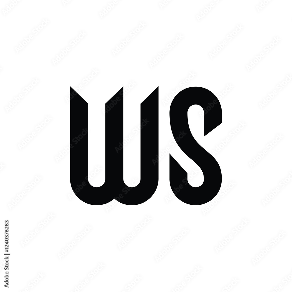 WS monogram logo design letter text name symbol monochrome logotype alphabet character simple logo WS monogram logo design letter text name symbol monochrome logotype alphabet character simple logo