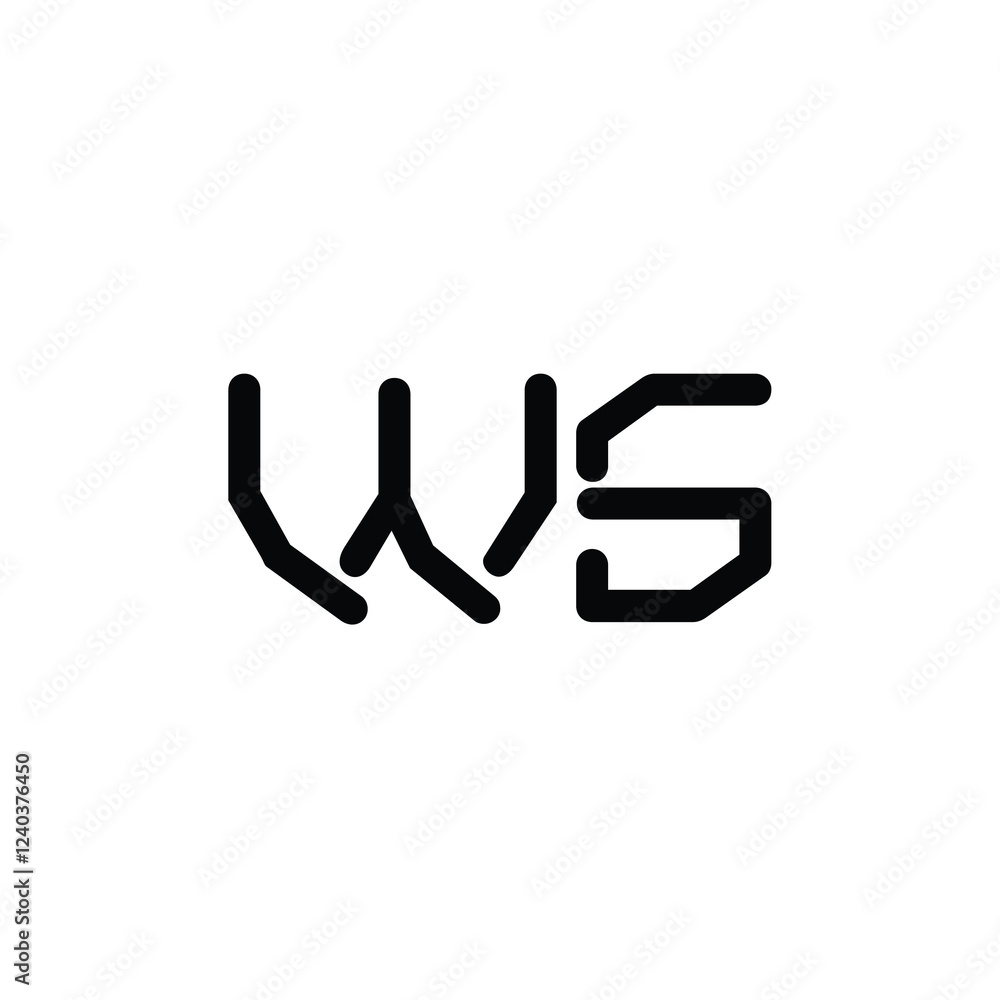 WS monogram logo design letter text name symbol monochrome logotype alphabet character simple logo WS monogram logo design letter text name symbol monochrome logotype alphabet character simple logo