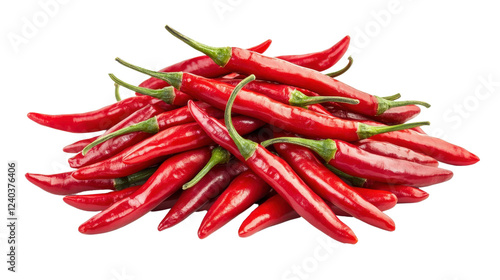 A vibrant pile of fresh red chili peppers, perfect for adding spice to culinary dishes.