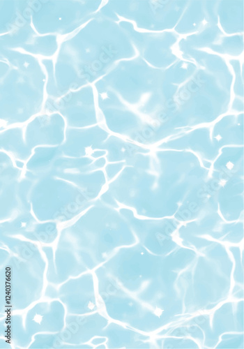 Water Ripple Surface with Sunlight Reflections. Cartoon and real Style Ocean, Beach, and Deep Water Texture for Games or background.