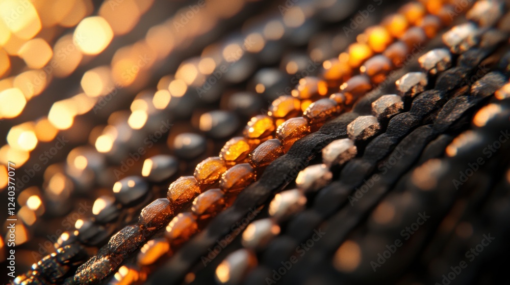 Fototapeta premium Orange brown gray seat beads. Generative AI