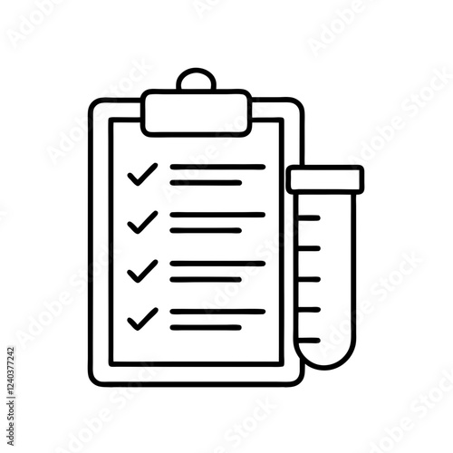  Lab Test Checklist Icon | Medical Report & Analysis Symbol