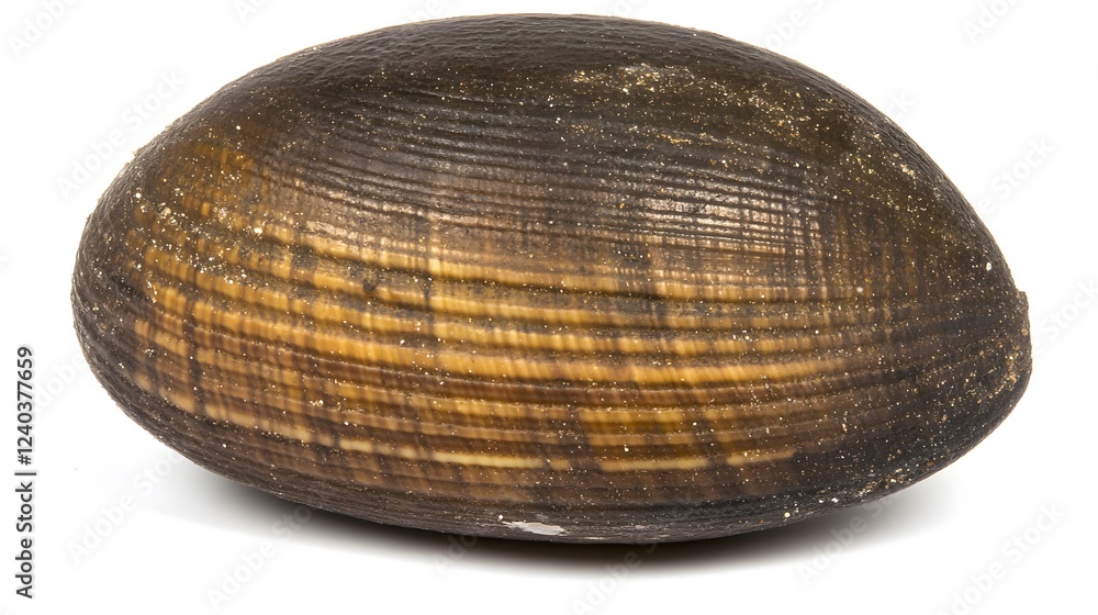 Striped Brown Seashell Closeup Macro Photography Striped Brown Seashell Closeup Macro Photography