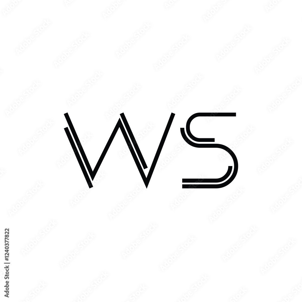 WS monogram logo design letter text name symbol monochrome logotype alphabet character simple logo WS monogram logo design letter text name symbol monochrome logotype alphabet character simple logo