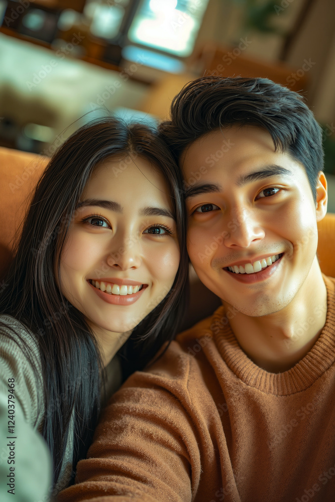 A man and a woman are smiling at the camera A man and a woman are smiling at the camera