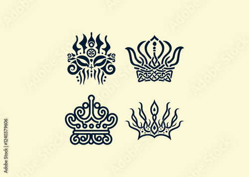 Vector illustration of Crown Logo Design