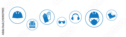 vector illustration of a set of safety work	