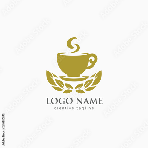 Tea cup, Coffee cup, coffee, seed, cup, hot, restaurant, coffee shop, mug, cafe, drink fully editable vector logo template