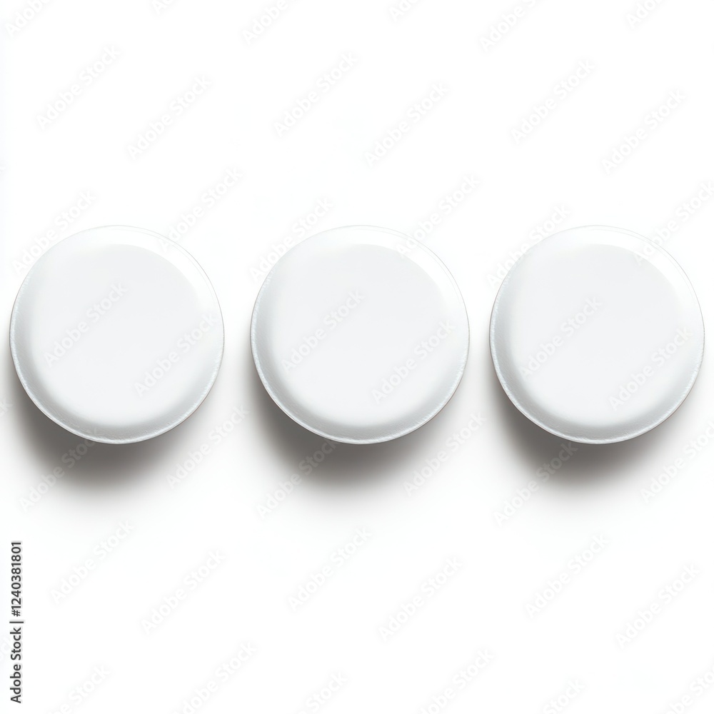 White Round Buttons Mockup Design app isolated on transparent backgwhund
