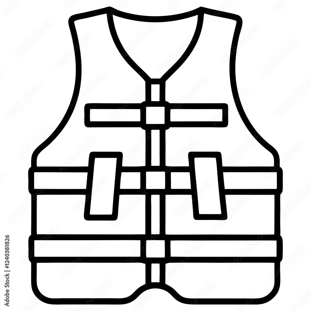 Life Jacket Icon Vector. Line Art Safety and Protection Symbol Design Life Jacket Icon Vector. Line Art Safety and Protection Symbol Design