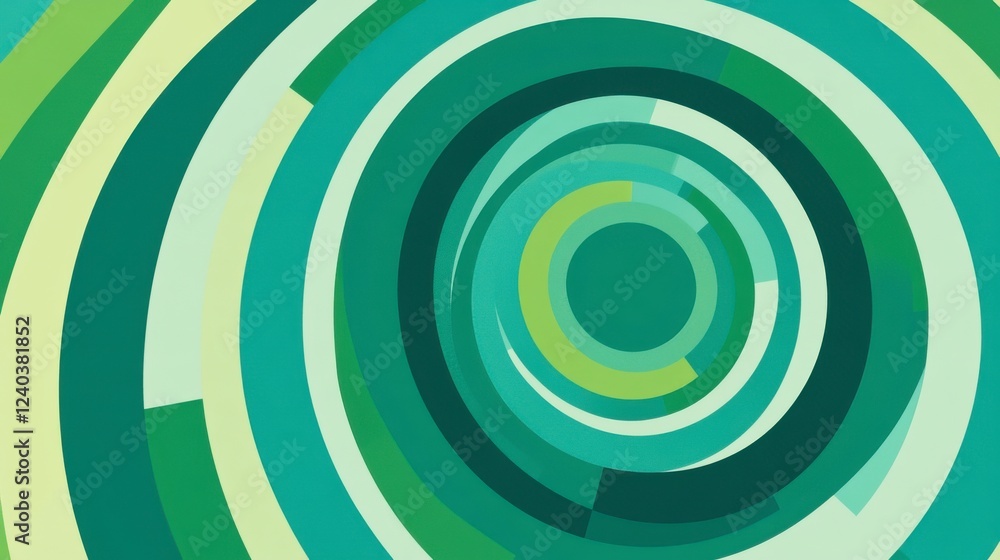 Dynamic Concentric Circles in Green and Beige Hues Dynamic Concentric Circles in Green and Beige Hues