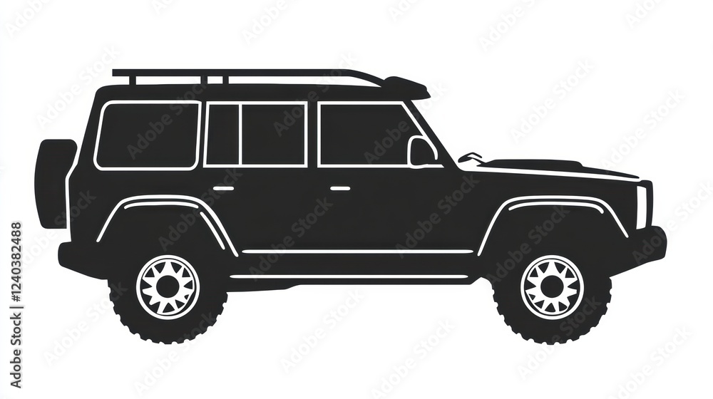Silhouette of an auto vehicle illustrating a rugged design suitable for off road adventures amidst diverse terrains. Generative AI Silhouette of an auto vehicle illustrating a rugged design suitable for off road adventures amidst diverse terrains. Generative AI