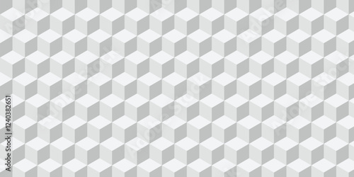 Structure white block box cube seamless pattern grid vintage surface triangle web monochrome square texture white overlap cubic background.	