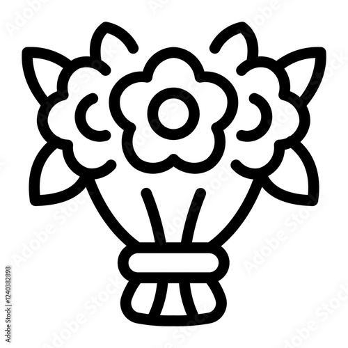 This Bouquet icon is suitable for Wedding, Valentine, etc.