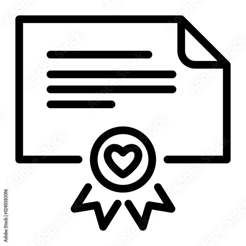 This Marriage certificate icon is suitable for Wedding, Valentine, etc.