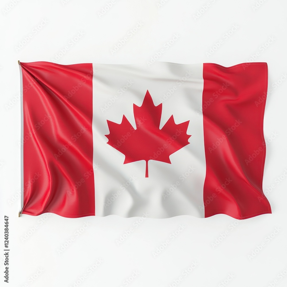 Canadian Flag Waving Proudly High red isolated on transparent backgcaund Canadian Flag Waving Proudly High red isolated on transparent backgcaund