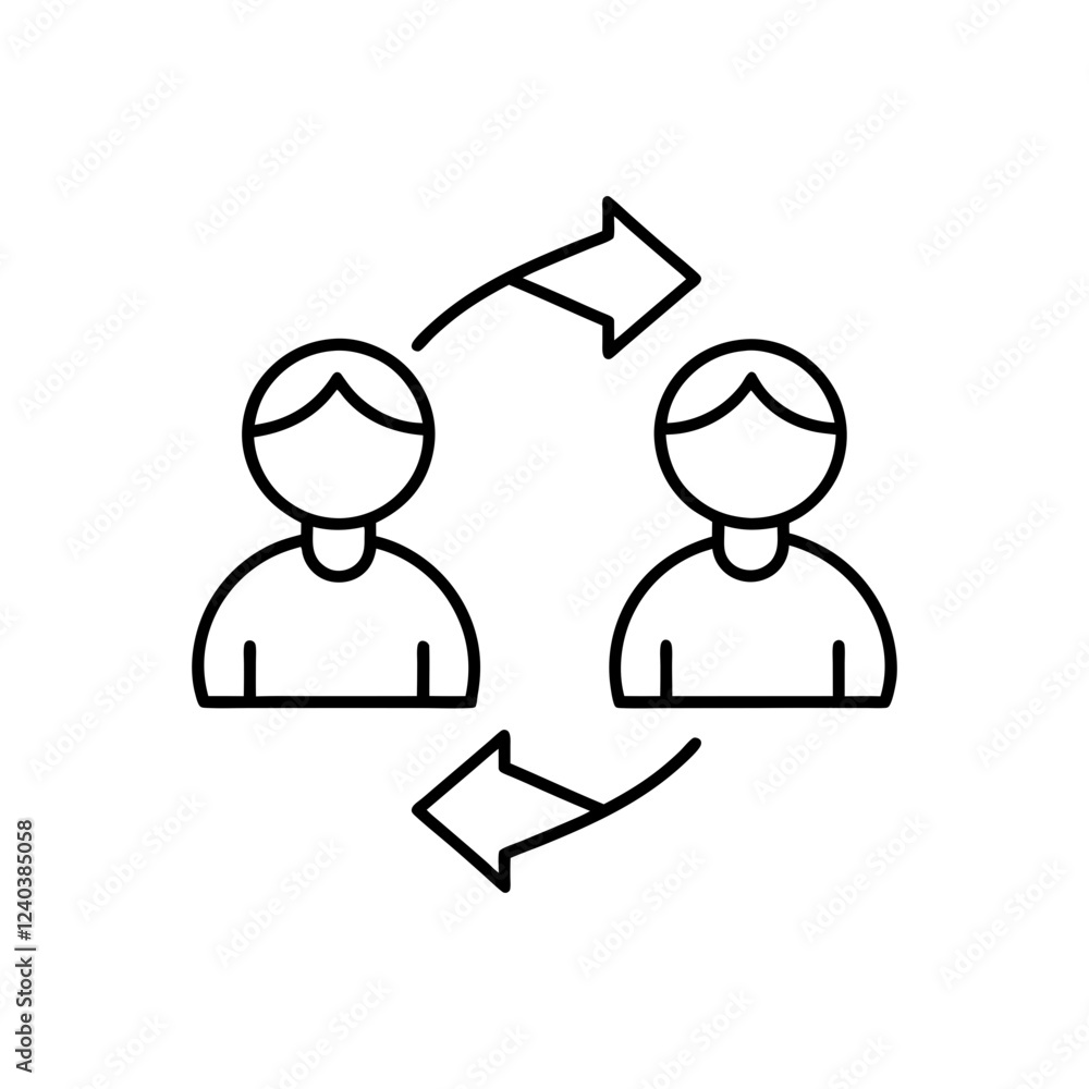 User Interaction Line Icon Vector. Communication and Exchange Concept User Interaction Line Icon Vector. Communication and Exchange Concept
