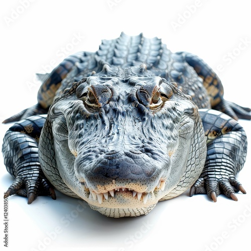 Close-up of a majestic alligator resting.