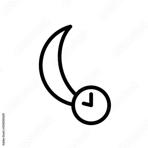 Night shift. Sleeping time icon, simple flat style, illustration, logo sign symbol pictogram template, for ui or ux isolated on white for mobile app, editable