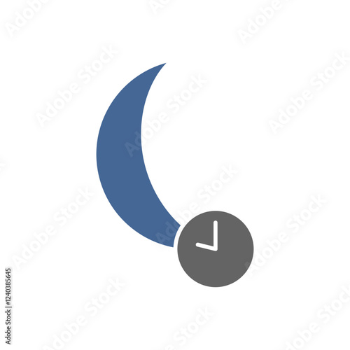 Night shift. Sleeping time icon, simple flat style, illustration, logo sign symbol pictogram template, for ui or ux isolated on white for mobile app, editable