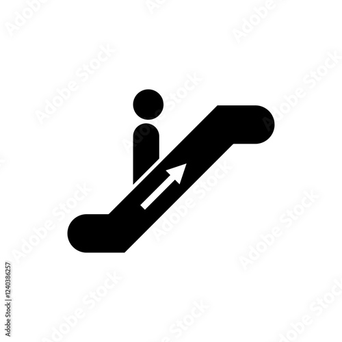 escalator icon, simple flat style, illustration, logo sign symbol pictogram template, for ui or ux isolated on white for mobile app, editable